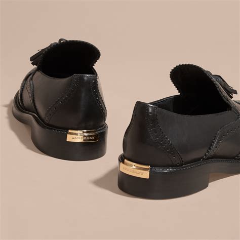 burberry loafers black|burberry flats women's.